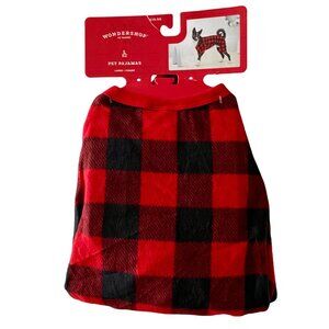 Wondershop Pet Pajamas Buffalo Check Black Red Dog Large NEW NWT